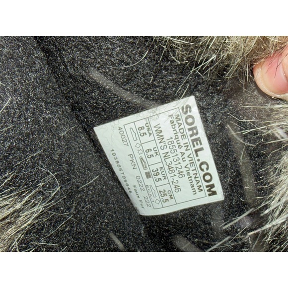 NWOT Sorel Joan of Arctic Waterproof Snow Boots Faux Fur Tan Black Women's 8.5 - Picture 3 of 9